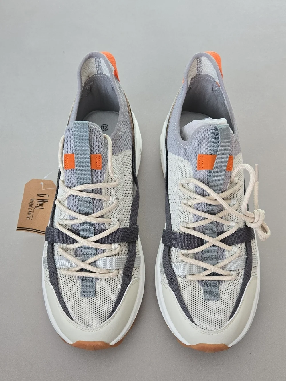 NWT! G-West Men's Lightweight Trail Sneakers in Beige & Gray Size 12
